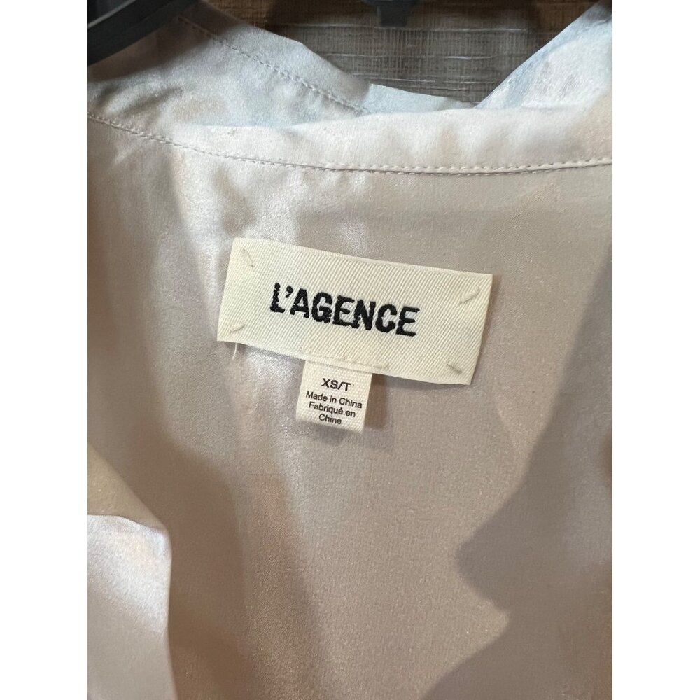 NWOT L'AGENCE Jordy Silk Satin Button-Front Blouse SHIRT SIZE XS - Picture 6 of 10